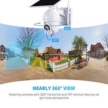 Load image into Gallery viewer, Panamalar Outdoor Camera Solar Powered, 14400mAh Wireless Rechargeable Battery Camera 1080P WiFi Home Security Camera with 360° View, Color Night Vision, PIR Motion Detection, 2-Way Audio, Waterproof