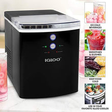Load image into Gallery viewer, Igloo ICEB33BK Large-Capacity Automatic Portable Electric Countertop Ice Maker Machine, 33 Pounds in 24 Hours, 9 Ice Cubes Ready in 7 minutes, With Ice Scoop and Basket, Black