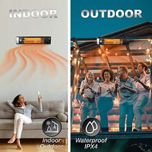 Load image into Gallery viewer, Dr. Infrared Heater 1500W carbon infrared heater indoor outdoor patio garage wall or ceiling Mount with remote, black