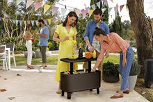 Load image into Gallery viewer, Keter Breeze Bar Outdoor Patio Furniture and Hot Tub Side Table with 17 Gallon Beer and Wine Cooler, Espresso Brown