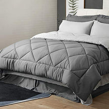 Load image into Gallery viewer, Bedsure King Size Comforter Set - 8 Pieces Reversible King Bed in A Bag,Bed Sets King with Comforter and Sheets, Grey Bedding Comforter Sets