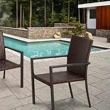 Load image into Gallery viewer, BALI OUTDOORS Gas Firepit Chairs Outdoor Wicker Patio Dining Set, Set of 2 Stackable Outdoor Wicker Chairs for Patio, Garden, Yards, Indoor, Multibrown