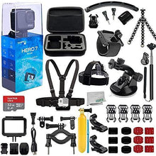 Load image into Gallery viewer, GoPro HERO7 (Hero 7) Silver with Essential 25 Piece Accessory Bundle - Includes: SanDisk Ultra 32GB MicroSDHC Memory Card, Premium Hard Case for GoPro, Chest Strap with Mount, Mini Tripod & Much More