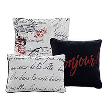 Load image into Gallery viewer, Sapphire Home 7 Piece Queen Comforter Set with Shams Bedskirt Cushions, Paris Eiffel Tower Theme Bed Cover Bed in a Bag, Red White, 7pc Comforter Queen Paris Red