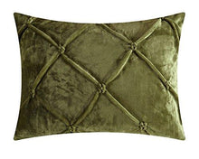 Load image into Gallery viewer, Chic Home 3 Piece Josepha Pinch Pleated Ruffled and Pin Tuck Sherpa Lined Queen Bed in a Bag Comforter Set Green