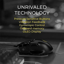 Load image into Gallery viewer, Swiftpoint Z Gaming Mouse, 13 Programmable Buttons, 5 with Pressure Sensors, Analog Joystick Control for FPS Peeking and Flying, 12K DPI, OLED RGB MMO, Black