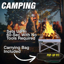 Load image into Gallery viewer, Pop-Up Fire Pit | Portable and Lightweight | Fullsize 24 Inch | Weighs 7 lbs. | Never Rust Fire Pit | Heat Shield NOT Included