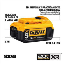 Load image into Gallery viewer, DEWALT 20V MAX XR Battery, Lithium Ion, 5.0Ah (DCB205)