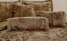 Load image into Gallery viewer, Adelle 7-Piece Paisley Jacquard Embroidered Comforter Bedding Set, Queen Size