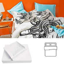 Load image into Gallery viewer, Anchor 3 Piece Duvet Cover Monochrome Long Haired Mermaid Motif Tattoo Art Design Ancient Greek Folklore Printed Modern Bedding Set Black and White – Comforter Cover and 2 Pillow Shams Full Size