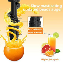 Load image into Gallery viewer, Juicer Machines, ORFELD Cold Press Juicer with 90% Juice Yield & Purest Juice, Easy Cleaning & Quiet Motor Masticating Juicer Machines for Vegetables and Fruits (Red)
