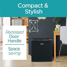 Load image into Gallery viewer, BLACK+DECKER BCRK17B Compact Refrigerator Energy Star Single Door Mini Fridge with Freezer, 1.7 Cubic Feet, Black