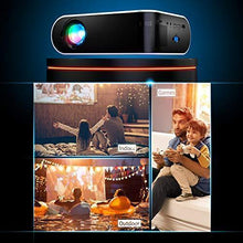 Load image into Gallery viewer, Mini Projector, GooDee W18 WiFi Movie Projector with Synchronize Smartphone Screen with 1080P Support and 200’’ Video Projector Support TV Stick, HDMI, VGA, USB, Laptop, PS4, and iOS/Android Phone