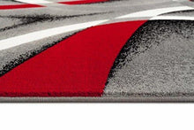 Load image into Gallery viewer, 2305 Gray Black Red White Swirls 5'2 x7'2 Modern Abstract Area Rug Carpet by Persian-Rugs