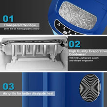 Load image into Gallery viewer, COSTWAY Ice Maker for Countertop, 26LBS/24H Portable & Compact Ice Maker Machine, Ice Cubes Ready in 6 Mins, Electric High Efficiency Express Clear Operation Control Panel with Ice Scoop (Navy)