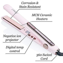 Load image into Gallery viewer, L’Ange Hair Le Rêve Blush Titanium Straightener - 2 in 1 Ceramic Hair Straightener - Titanium Hair Straightener with Dual Voltage - Ionic Straightener with Digital Display - 1“ Plate, MSRP $179.00