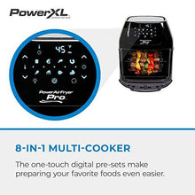 Load image into Gallery viewer, PowerXL Air Fryer Pro, Crisp, Cook, Rotisserie, Dehydrate; 7-in-1 Cooking Features; Deluxe Air Frying Accessories; 3 Recipe Books (6 Qt, Black)