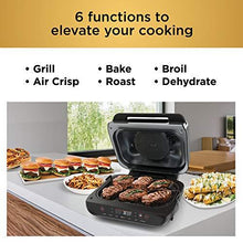 Load image into Gallery viewer, Ninja FG551 Foodi Smart XL 6-in-1 Indoor Grill with 4-Quart Air Fryer Roast Bake Dehydrate Broil and Leave-in Thermometer, with Extra Large Capacity, and a Stainless Steel Finish