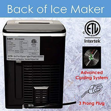 Load image into Gallery viewer, PORTABLE DIGITAL ICE MAKER MACHINE by Arctic-Pro with Ice Scoop, First Ice in 6-8 Minutes, 26 Pounds Daily, Great for Kitchens, Tailgating, Bars, Party, Small/Large Cubes, Black, 11.5x8.7x12.5 Inches