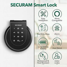 Load image into Gallery viewer, SECURAM Touch Smart Lock Deadbolt, Keyless Entry Door Lock with Fingerprint, Touchpad, High-Security Keys, Remote Control, Voice Control via Alexa, Easy Installation, Auto-relock and Alarm