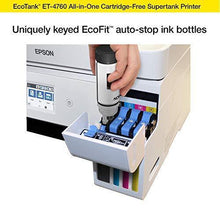 Load image into Gallery viewer, Epson EcoTank ET-4760 Wireless Color All-in-One Cartridge-Free Supertank Printer with Scanner, Copier, Fax, ADF and Ethernet - White