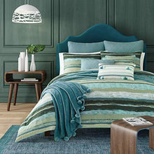 Load image into Gallery viewer, Five Queens Court Forest Cameron Watercolor Stripe 3 Piece Comforter Set, Green, Full/Queen 92x96