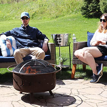 Load image into Gallery viewer, Sunnydaze Cosmic Outdoor Fire Pit - 30 Inch Round Bonfire Wood Burning Patio & Backyard Firepit for Outside with Cooking BBQ Grill Grate, Spark Screen, and Fireplace Poker, Celestial Design