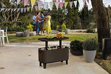 Load image into Gallery viewer, Keter Breeze Bar Outdoor Patio Furniture and Hot Tub Side Table with 17 Gallon Beer and Wine Cooler, Espresso Brown