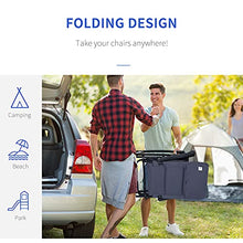 Load image into Gallery viewer, Outsunny Folding Rocking Chair Set Pack of 2 Padded Rockers with Armrest, Navy Blue/Grey
