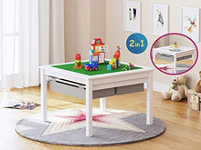 Load image into Gallery viewer, UTEX 2 in 1 Kids Construction Play Table with Storage Drawers and Built in Plate (White)