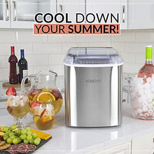 Load image into Gallery viewer, Igloo ICEB26SS Automatic Portable Electric Countertop Ice Maker Machine, 26 Pounds in 24 Hours, 9 Ice Cubes Ready in 7 minutes, With Ice Scoop and Basket, Perfect for Water Bottles, Stainless Steel