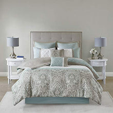 Load image into Gallery viewer, 510 Design Cozy Comforter Set-Transitional Damask Design All Season Down Alternative Bedding With Matching Shams, Decorative Pillow, Queen(90"x90"), Seafoam