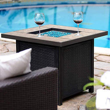 Load image into Gallery viewer, BALI OUTDOORS Propane Gas Fire Pit Table, 32 inch 50,000 BTU Square Gas Firepits for Outside, Brown