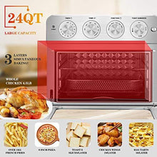 Load image into Gallery viewer, Geek Chef Air Fryer Toaster Oven, 6 Slice 24QT Convection Airfryer Countertop Oven, Roast, Bake, Broil, Reheat, Fry Oil-Free, Cooking Accessories Included, Stainless Steel, Silver, 1700W