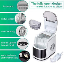 Load image into Gallery viewer, Kismile Countertop Ice Maker Machine,26Lbs/24H Compact Ice Makers,Portable Ice Cube Maker with self-Cleaning