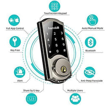 Load image into Gallery viewer, Smart Deadbolt Locks with Keypad, hornbill Keyless Entry Digital Front Door Lock with Wi-Fi Bridge, Bluetooth Electronic Auto Lock Work with Alexa, App Control for Homes, Offices and Apartments
