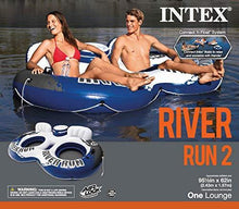 Load image into Gallery viewer, Intex River Run II Inflatable 2 Person Pool Tube Float + 2 Single Water Rafts