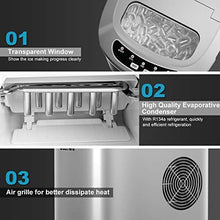 Load image into Gallery viewer, COSTWAY Countertop Ice Maker, 26LBS/24H Portable and Compact Ice Maker Machine, Ice Cubes Ready in 6 Mins, Electric High Efficiency Express Clear Operation Control Panel with Ice Scoop (Silver)