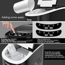 Load image into Gallery viewer, COSTWAY Ice Maker Countertop, 26LBS/24H Portable and Compact Ice Machine, Ice Cubes Ready in 6 Mins, Electric High Efficiency Express Clear Operation Control Panel with Ice Scoop (Black)