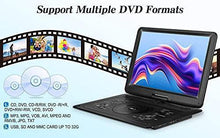 Load image into Gallery viewer, DR. J 17.9" Region Free Portable DVD Player with 6 Hours Rechargeable Battery, Large 15.4“ Screen DVD Player Sync TV Support USB/SD Card and Multiple Disc Formats, High Volume Speaker Black