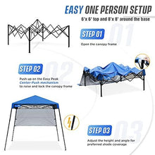 Load image into Gallery viewer, EAGLE PEAK Day Tripper 8' x 8' Slant Leg Lightweight Compact Portable Canopy w/Backpack Easy One Person Set-up Folding Shelter 6' x 6' Top and 8' x 8' Base (Blue)