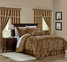 Load image into Gallery viewer, Adelle 7-Piece Paisley Jacquard Embroidered Comforter Bedding Set, Queen Size