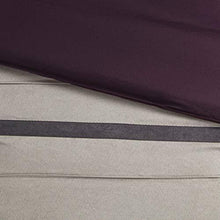 Load image into Gallery viewer, Madison Park - Palmer 7 Piece Comforter Set - Plum - Full - Pieced Microsuede - Includes 1 Comforter, 3 Decorative Pillows, 1 Bed Skirt, 2 Shams