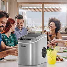 Load image into Gallery viewer, COSTWAY Countertop Ice Maker, 26LBS/24H Portable and Compact Ice Maker Machine, Ice Cubes Ready in 6 Mins, Electric High Efficiency Express Clear Operation Control Panel with Ice Scoop (Silver)