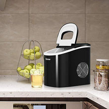 Load image into Gallery viewer, COSTWAY Ice Maker Countertop, 26LBS/24H Portable and Compact Ice Machine, Ice Cubes Ready in 6 Mins, Electric High Efficiency Express Clear Operation Control Panel with Ice Scoop (Black)