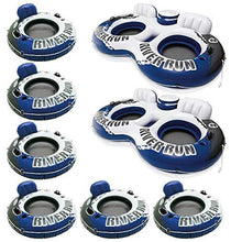 Load image into Gallery viewer, Intex River Run II Inflatable 2 Person Float (2 Pack) & 1 Rider Floats (6 Pack)
