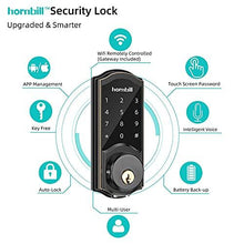Load image into Gallery viewer, Smart Deadbolt,hornbill Door Locks with Keypads,Include Wi-Fi Bridge,Work with Alexa&Google Home,Free APP, Code,Bluetooth Keyless Entry Door Lock ,Smart Locks Front Door for Home Office Airbnb,Black