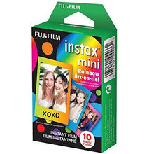 Load image into Gallery viewer, Fujifilm Instax Mini 11 Instant Camera - Charcoal Grey (16654786) + Fujifilm Instax Mini Twin Pack Instant Film (16437396) + Single Pack Rainbow Film + Case + Travel Stickers
