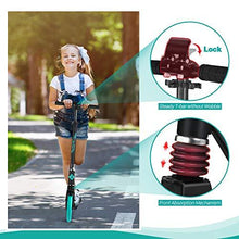 Load image into Gallery viewer, Beleev V5 Scooters for Kids 8 Years and Up , Foldable Kick Scooter 2 Wheel, Quick-Release Folding System, Shock Absorption Mechanism, Large 200mm Wheels Scooters for Adults Teens (Aqua)