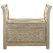 Load image into Gallery viewer, Signature Design by Ashley - Fossil Ridge Accent Bench - Carved Floral Pattern - Antique White